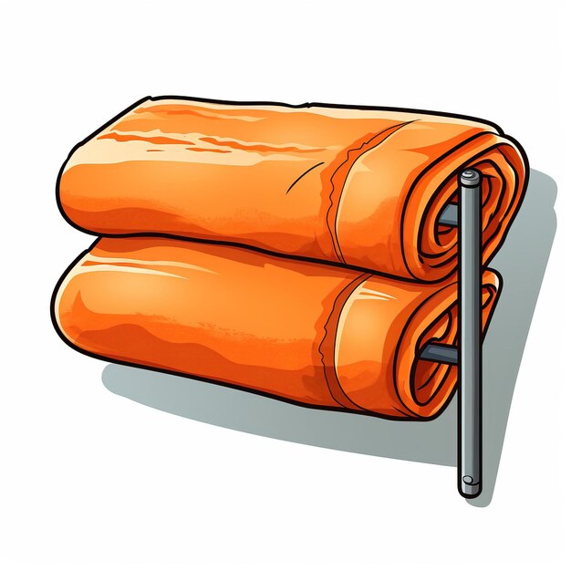 Orange color Towel rack cartoon vector white background i