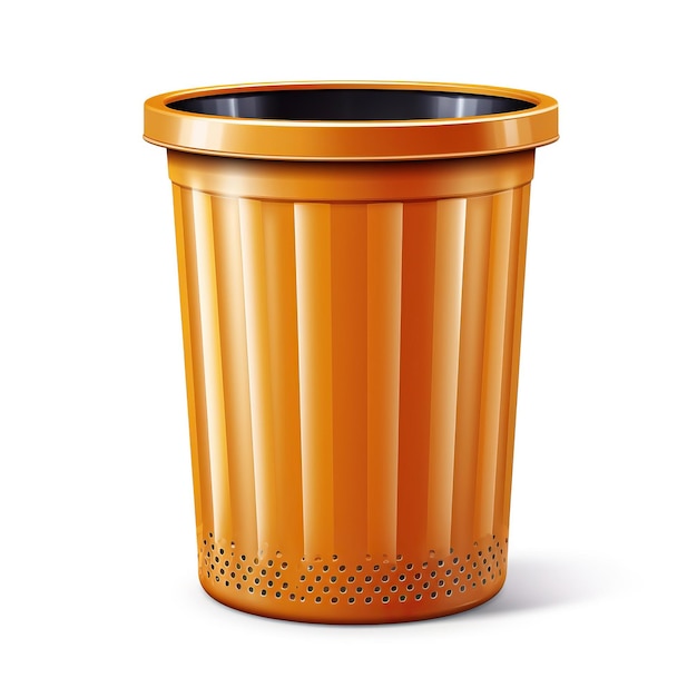 Vector orange color trash can gradient vector white background i