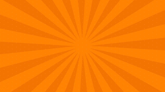 Оранжевый фон страницы комиксов в стиле поп-арт с пустым пространством. шаблон с лучами, точками и текстурой эффекта полутонов. векторная иллюстрация