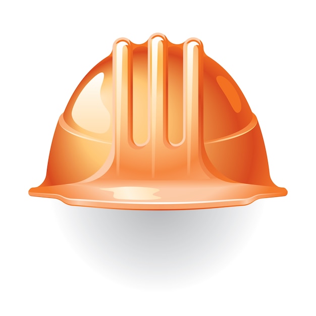 Orange construction helmet isolated on white