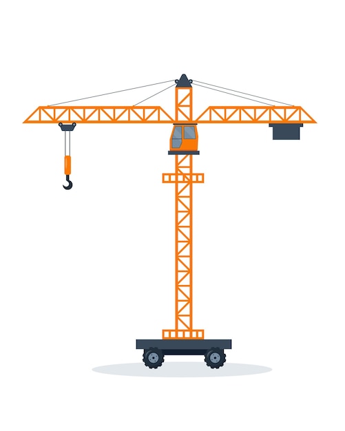 Orange construction tower crane Heavy elevating equipment