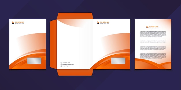 Vector orange corporate identity modern