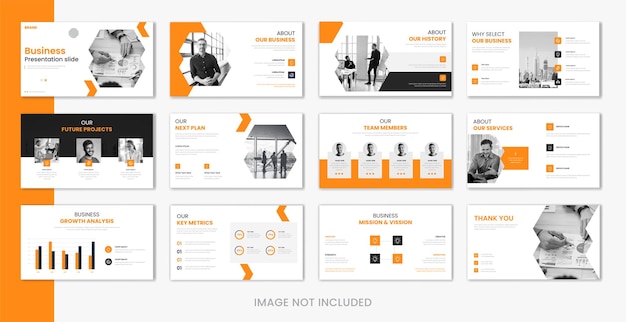 オレンジ色の企業プレゼンテーション デザイン
