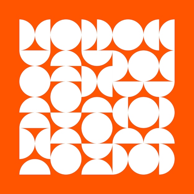 Orange cover or card design with white geometric shapes