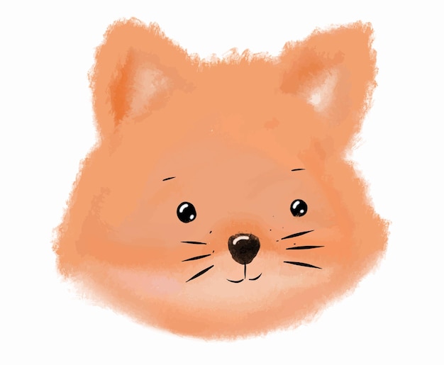 Orange cute fox illustration