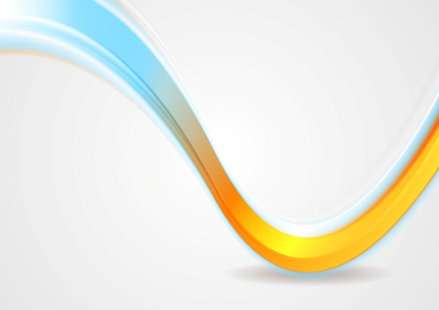 Orange and cyan iridescent wave design Vector background