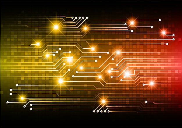 orange cyber circuit future technology background