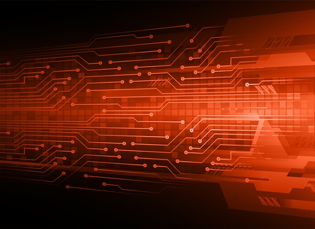 Orange cyber circuit future technology concept background