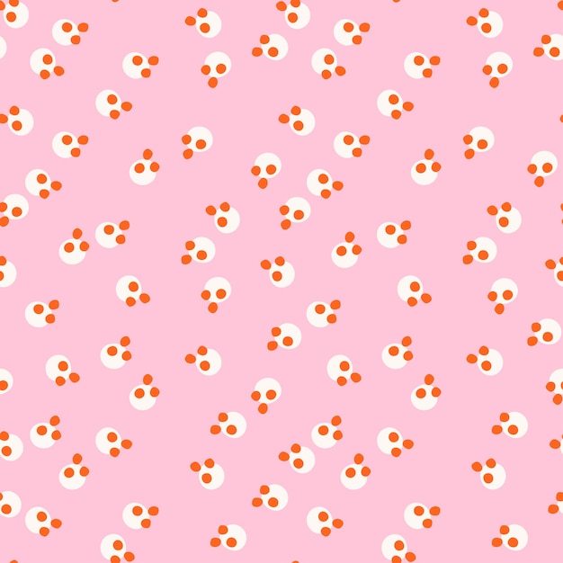 Vector orange dots with pink background seamless pattern