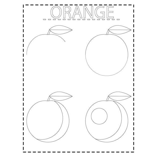Orange draw Coloring pages for kids