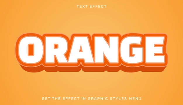 Vector orange editable text effect in 3d style