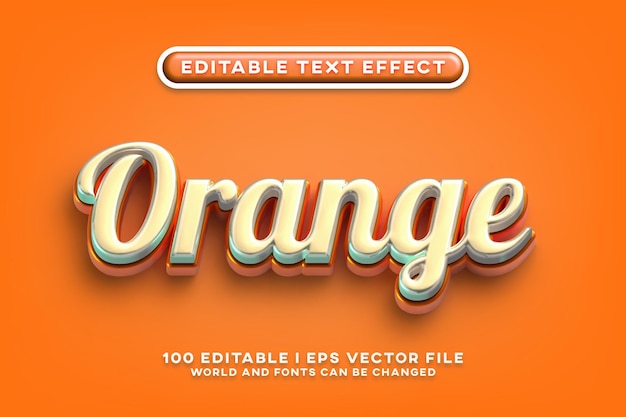 Orange Editable Text Effect Design
