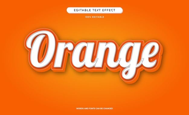 Orange editable text effect Editable font style vector text effect