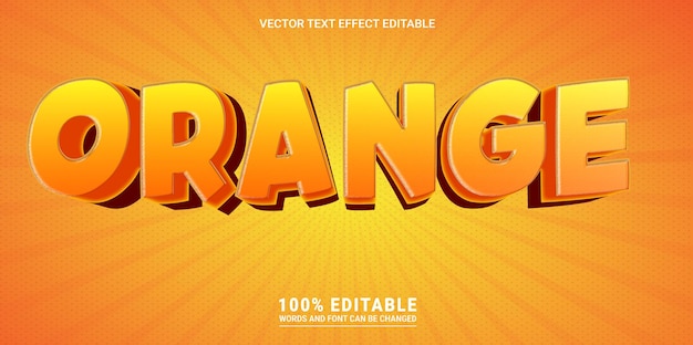 Orange editable text effect eps vector