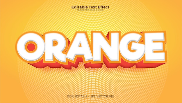 Orange editable text effect in modern trend style