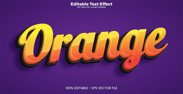 Orange editable text effect in modern trend style