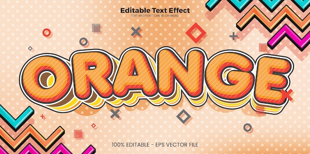 Оранжевый редактируемый текстовый эффект в современном трендовом стиле
