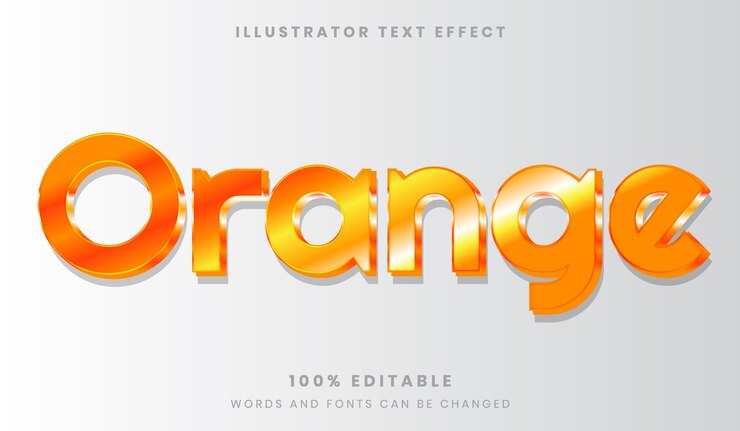 Orange editable text effect shiny glowing  font style