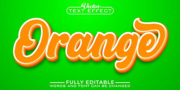 Vector orange editable text effect template