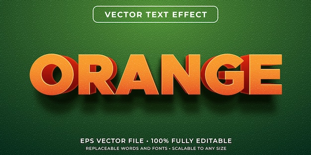 Vector orange editable text effect