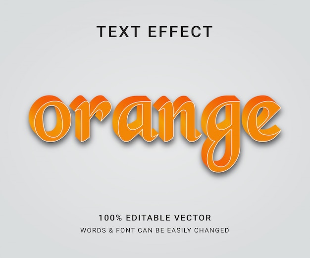 Vector orange editable text effect