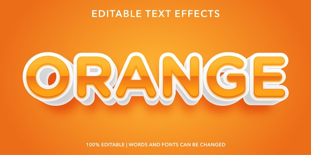 orange Editable Text Effect