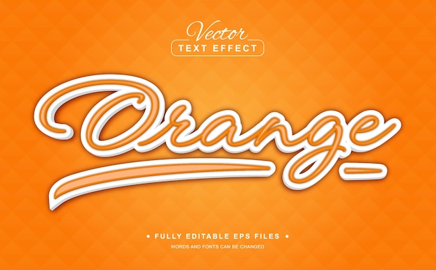 Vector orange editable text effect