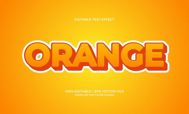 Vector orange editable text effect