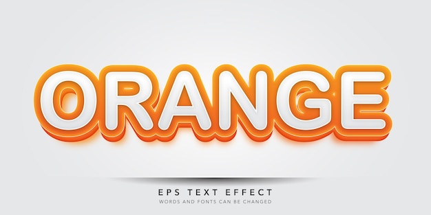 Vector orange editable text effect