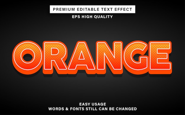 Orange editable text effect