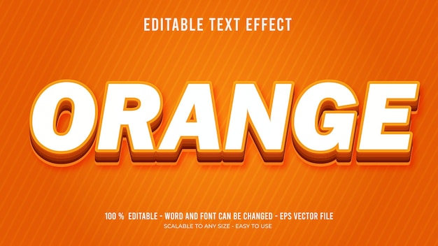 Orange editable text effect