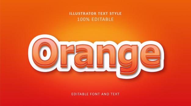 Orange editable text in gradient style.