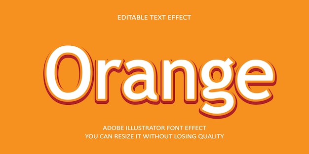 オレンジ色の編集可能なベクトルテキスト効果