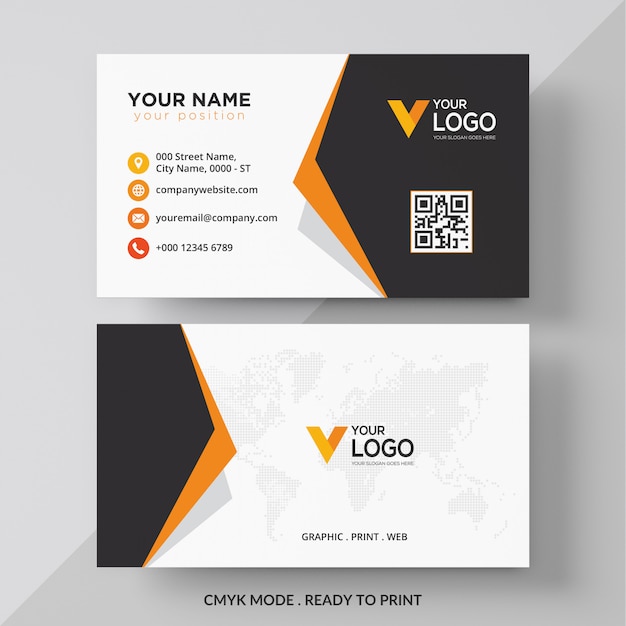 Vector orange elegant corporate business card design