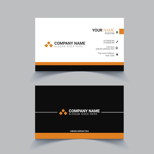 Vector orange elegant corporate business card