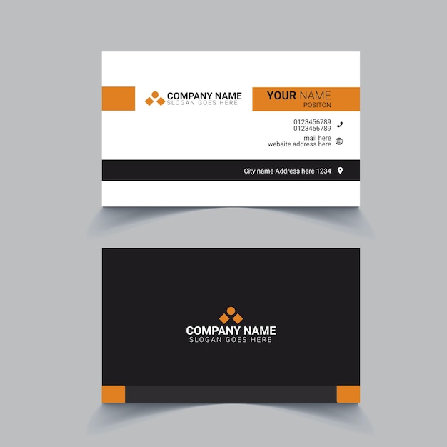 Vector orange elegant corporate business card