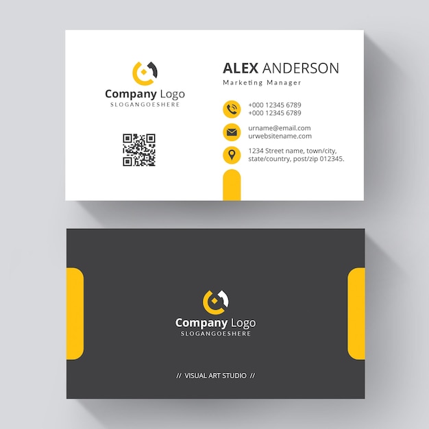 Vector orange elegant corporate card