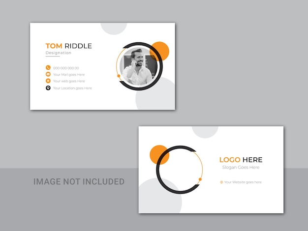 Orange elegant visiting card template