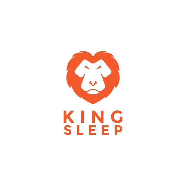 Orange face lion modern minimalist logo symbol icon vector graphic design illustration idea creative