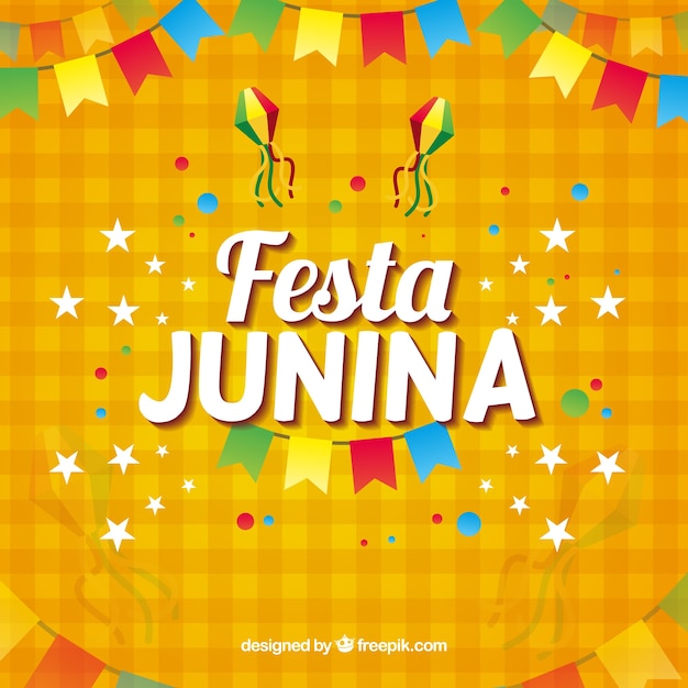 Vector orange festa junina background