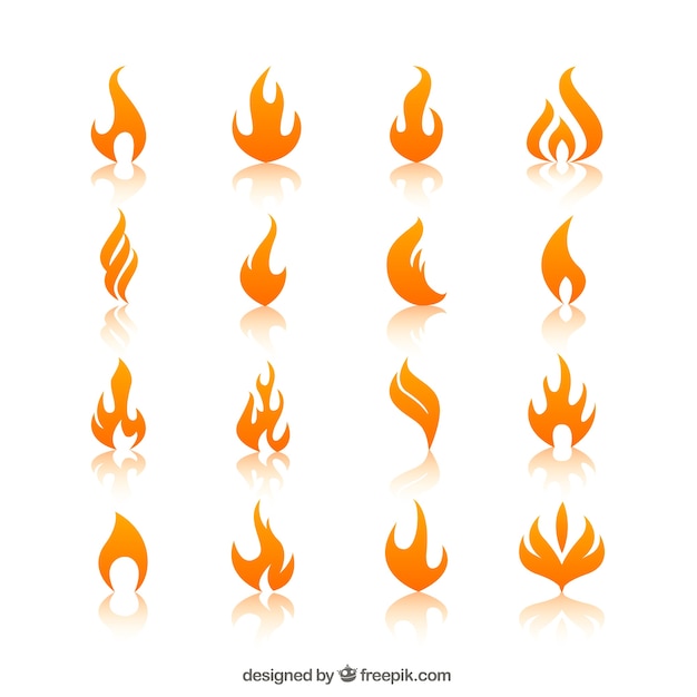 Vector orange fire flames