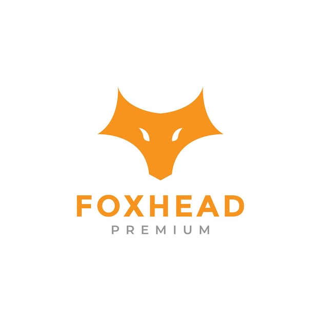 Vector orange flat head fox minimalist logo design vector graphic symbol icon illustration creative idea