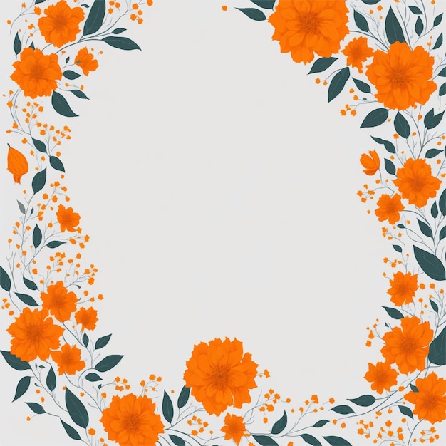 Vector orange flowers on a white background
