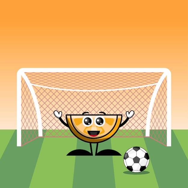 Vector orange football character cute logo