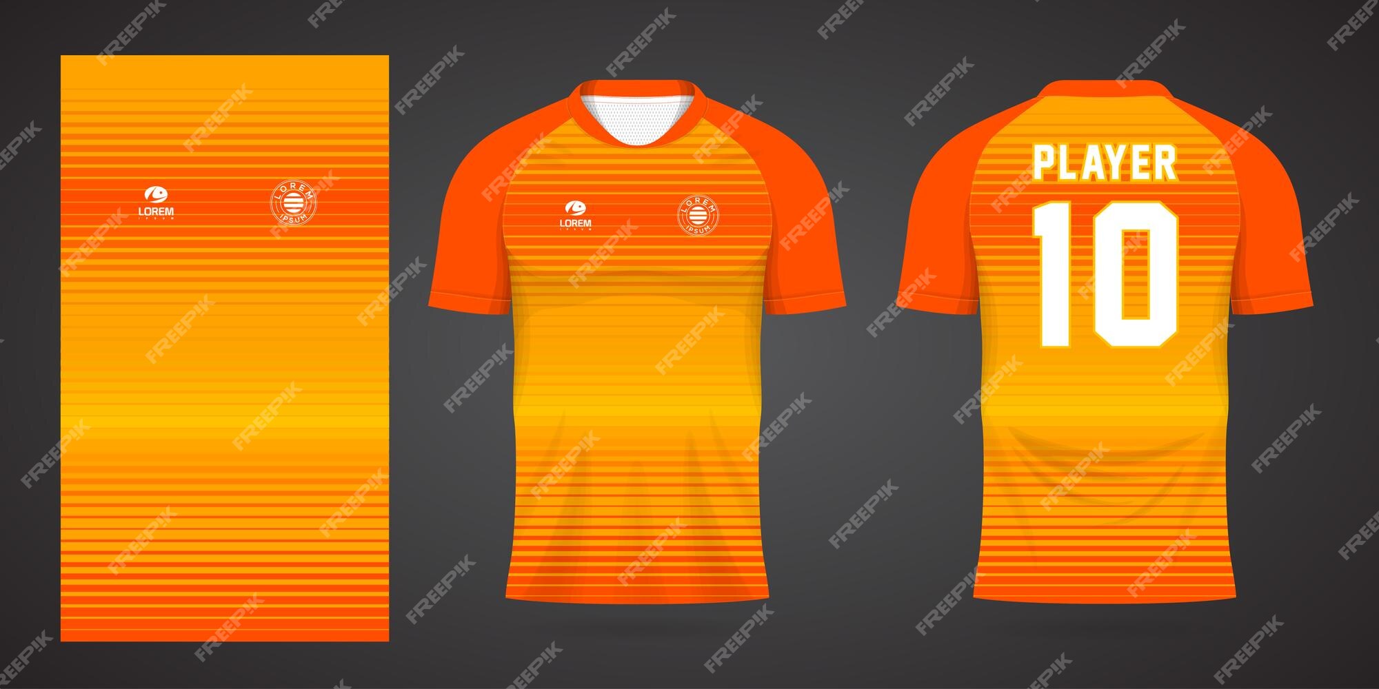 Premium Vector | Orange football jersey sport design template