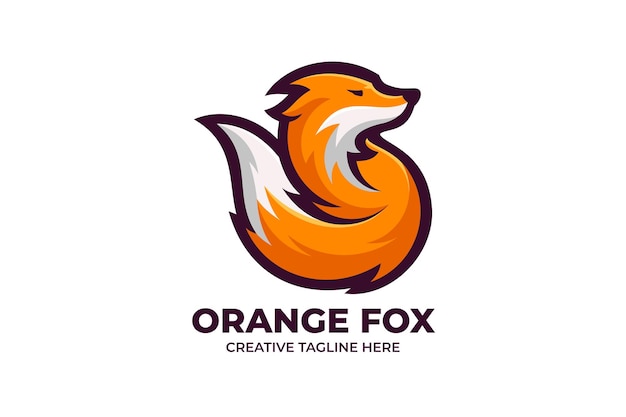 Orange fox mascot logo character