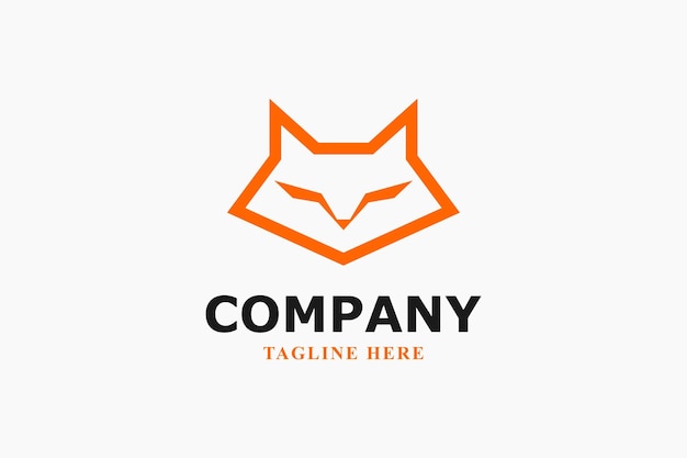 orange fox modern minimal logo