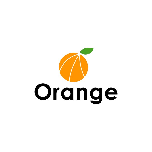 Orange fresh fruit basketball symbol logo design