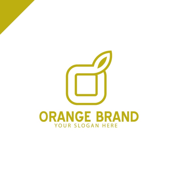 orange fruit brand logo modern minimalist vector