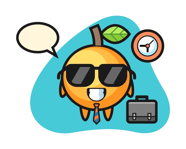 Orange fruit cartoon as a businessman